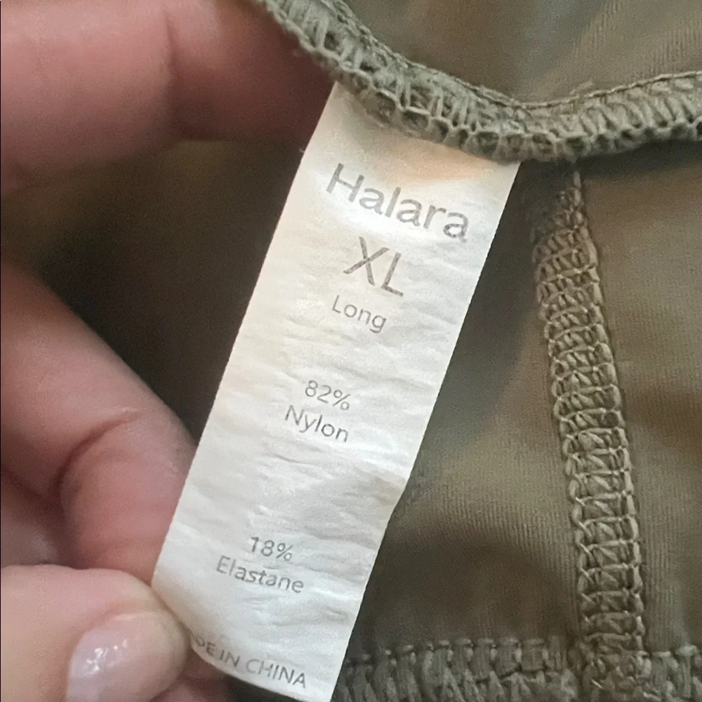 🪅Halara High Waist Dbl Layer Athletic Short SoftlyZero XL olive green 5” inseam - Picture 4 of 6